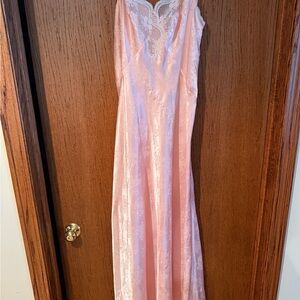 Dior Pink Satin Lace Lingerie Dress